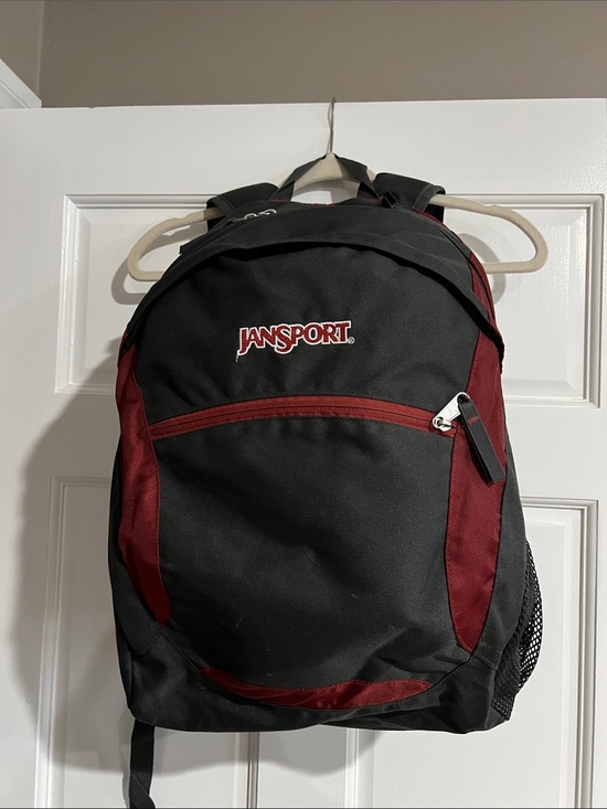 Jansport Handbags - Jansport Black and Burgundy Everyday Backpack